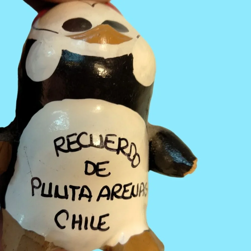 Penguin Figurines Punta Arenas Chile Souvenir VTG Shabby Distressed Lot 2